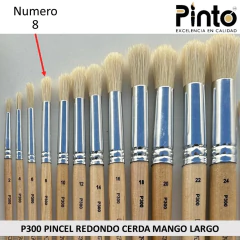PINCEL REDONDO CERDA MANGO LARGO P300 - Leenith Borges - Arte