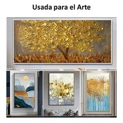 Hojas de metálicas imitación (100 pzas) 14x14 cm + Pegamento + Barniz. Color a Seleccionar