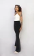 combo calça reta basic + flare poliamida - loja online