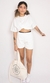 shorts moletom basic off white