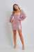 Vestido Glow Paetê Rosa - LV Store