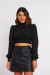 Cropped Decote nas Costas Alfaiataria Preto