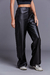 Calça Reta Couro Preto - comprar online