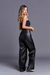 Calça Reta Couro Preto - comprar online