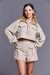 Cropped Alfaiataria Botões Nude - LV Store