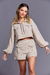 Cropped Alfaiataria Botões Nude - loja online