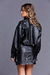 Jaqueta Bolsos Couro Preto