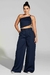 Calça Pantalona Alfaiataria Azul Marinho na internet