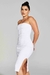 Vestido Basic Fenda Lateral Branco - LV Store