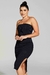 Vestido Basic Fenda Lateral Preto - comprar online