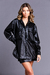 Casaco Oversized Couro Preto - LV Store