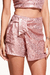 Shorts Saia Laço Paetê Rosa - LV Store