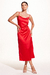 Slip Dress Acetinado Vermelho