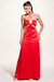 Vestido Longo Recorte Cintura Vermelho