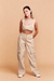 Calça Cargo Couro Nude - LV Store