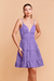 Vestido Babado Crepe Lilás - comprar online