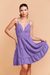 Vestido Babado Crepe Lilás - LV Store