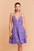 Vestido Babado Crepe Lilás - comprar online