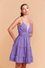 Vestido Babado Crepe Lilás - loja online