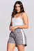 Shorts Assimetrico Alfaiataria Cinza - comprar online