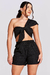Top Nó Um Ombro Crepe Preto - comprar online