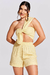 Top Nó Um Ombro Linho Amarelo - comprar online