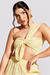 Top Nó Um Ombro Linho Amarelo - loja online