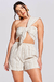 Shorts Essencial Listrado Bege