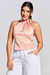 Blusa Basic Frente Única Acetinado Coral - loja online