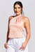 Blusa Basic Frente Única Acetinado Coral