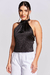 Blusa Basic Frente Única Acetinado Preto na internet