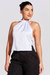 Blusa Basic Frente Única Acetinado Branco - LV Store
