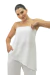 Blusa Basic Assimétrica Fluida Branca