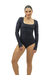 Body Basic Decote Quadrado Manga Longa Preto na internet