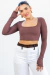 Cropped Luciana Marrom - comprar online