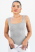 Body Basic Alça Canelado Cinza - LV Store