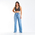 Calça Wide Leg Vazada Jeans - comprar online