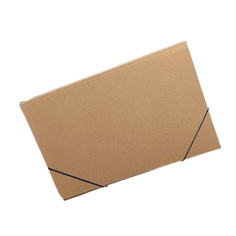 CARPETA CARTON 3 SOLAPAS C/ ELASTICO MARRON OFICIO SIMIL PRESSPHAN PH