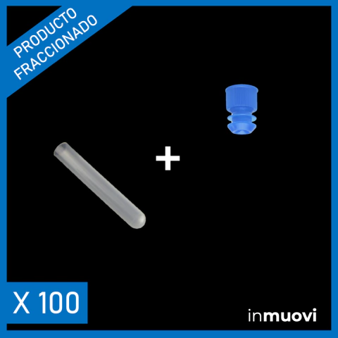 Tubo 12x75 con tapa, bolsa x 100 unidades