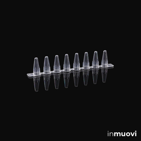 Tubos PCR, 0.1 mL, 8 strips, DNAsa/RNAsa free, estériles, caja x 1000 tubos