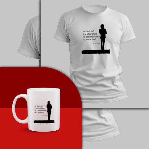 Kit Camiseta + Caneca Bob Dylan "Like a Rolling Stone" - comprar online
