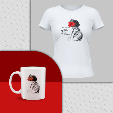 Kit Baby Look + Caneca Frida Kahlo "Nada es absoluto" - comprar online