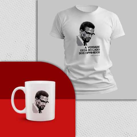 Kit Camiseta + Caneca Malcolm X