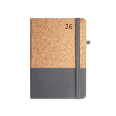 Agenda em cortiça e linho - A5 - LM CONFECÇÃO LETICIA MARCOCCIA LTDA