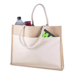 Sacola em Juta com bolso frontal na internet