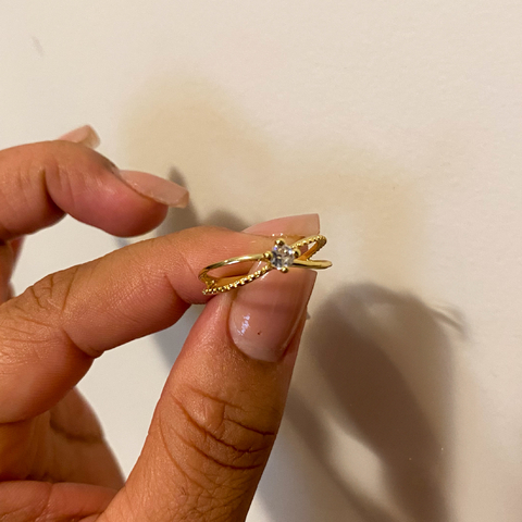 Anel Ponto de Luz - Banhando a Ouro 18k
