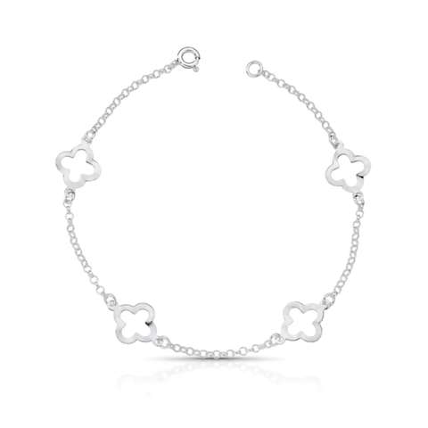 Pulseira 4 Trevos Vazados - Prata legítima 925 - comprar online