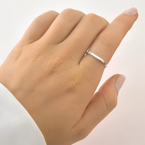Anel Delicado Chapinha - Prata de Lei 925 - comprar online