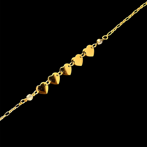 Pulseira Corações - Banhando a Ouro 18k - comprar online