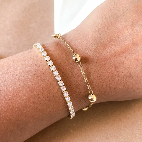 Pulseira Riviera - Banhando a Ouro 18k